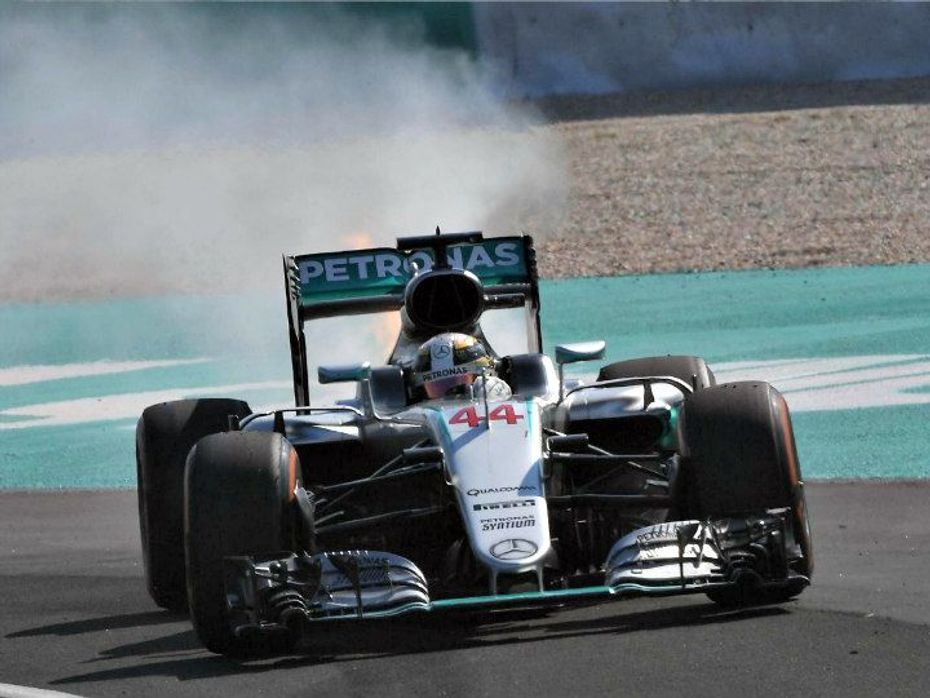 Lewis Hamilton suffers engine blowup