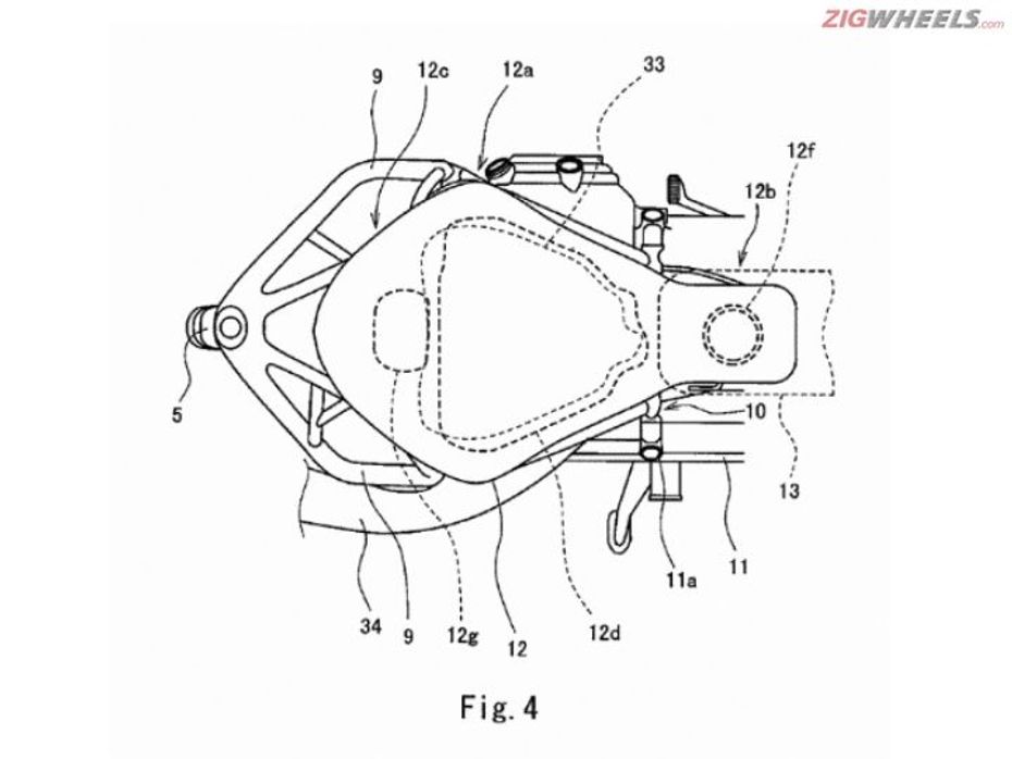 Supercharged Kawasaki R2 Patent Image- Top View