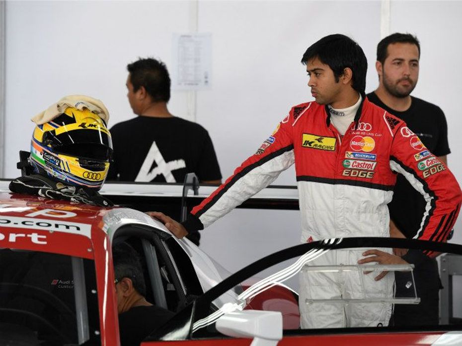 Aditya Patel with his Audi R8 LMS car