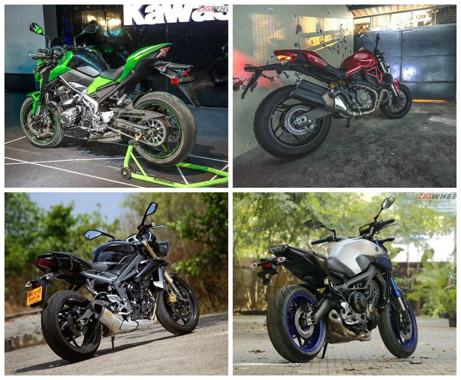Spec Comparison Review: Kawasaki Z900 vs Street Triple vs Monster 821 vs Yamaha MT-09