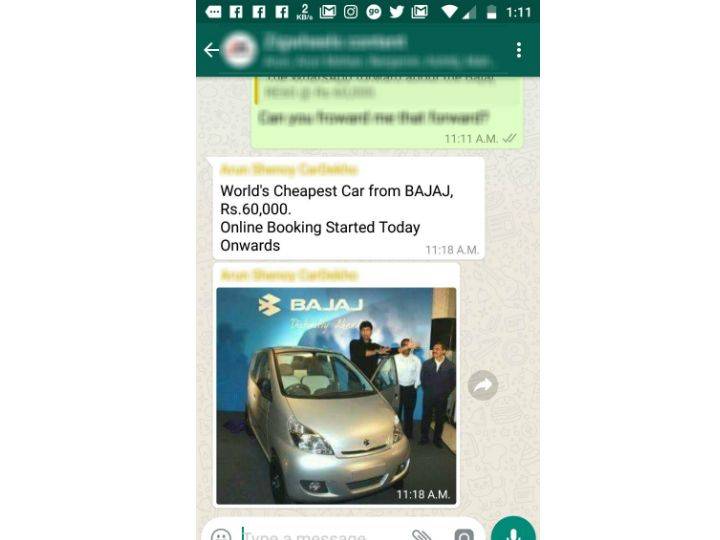 Bajaj Qute Fake News