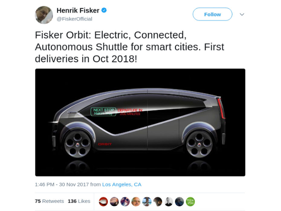Tweet From Henrik Fisker