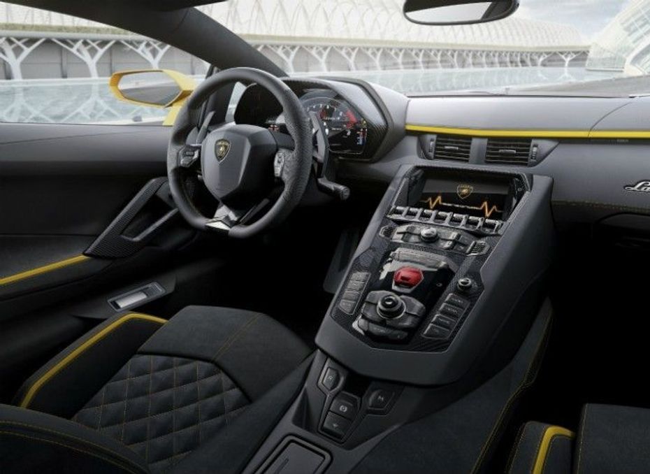 The interior of the Aventador S Coupe
