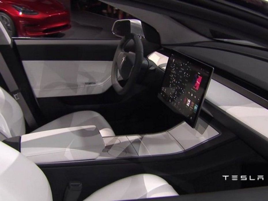The interior of Tesla Model 3