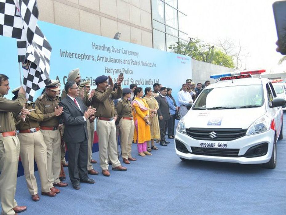 The Ertiga presented to Haryana Police by Maruti Suzuki