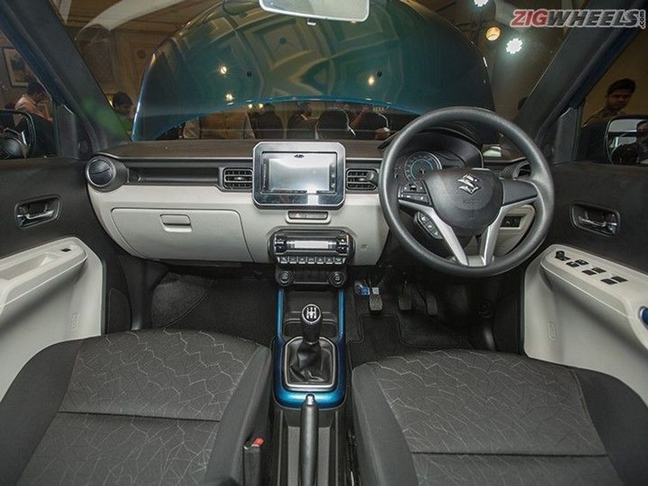 The interior of Ignis comes with all-new switchgear and a floating infotainment screen