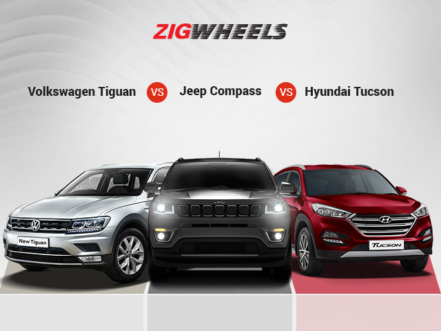 Diesel Comparison Jeep Compass Vs Volkswagen Tiguan Vs Hyundai Tucson Zigwheels