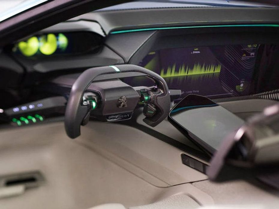 The Peugeot Instinct Concept has a futuristic interior. Take a look at that steering wheel