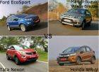 Spec Comparison: Ford EcoSport Vs Maruti Suzuki Vitara Brezza Vs Tata Nexon Vs Honda WR-V