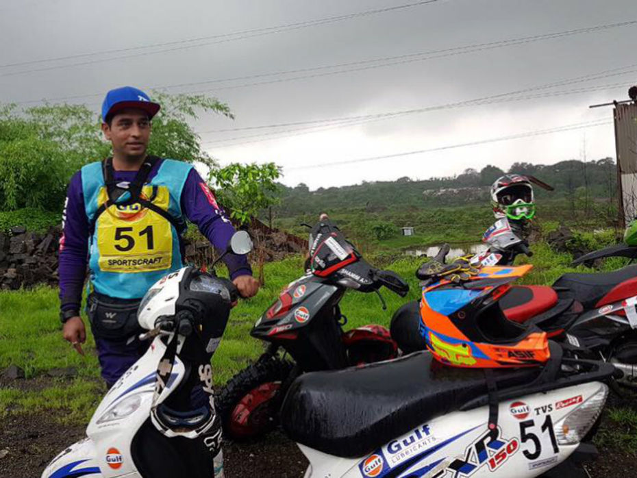 Syed Asif Ali with the TVS SXR 150