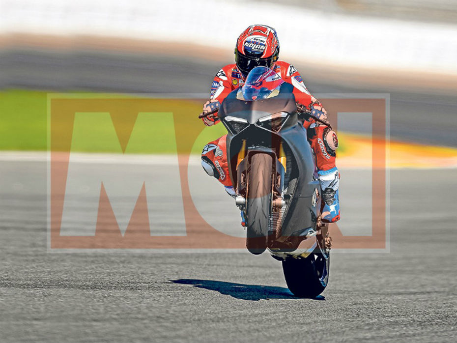 Casey Stoner with the new Ducati Panigale V4