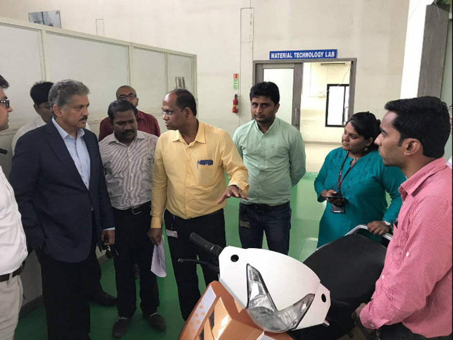 Anand Mahindra gives us a sneak peak at the E-scooter