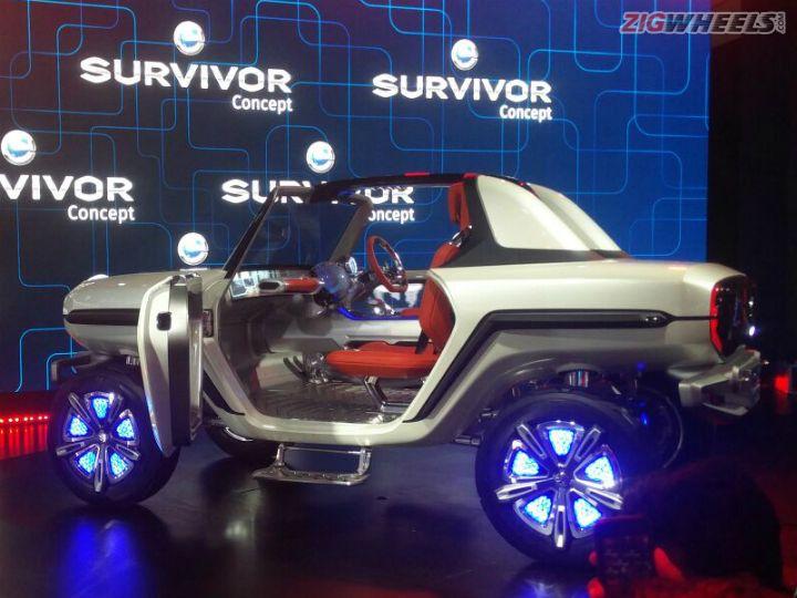 Suzuki E Survivor Turns Heads At Auto Expo 2018 Zigwheels Maruti Suzuki E Survivor Concept At Auto Expo 2018