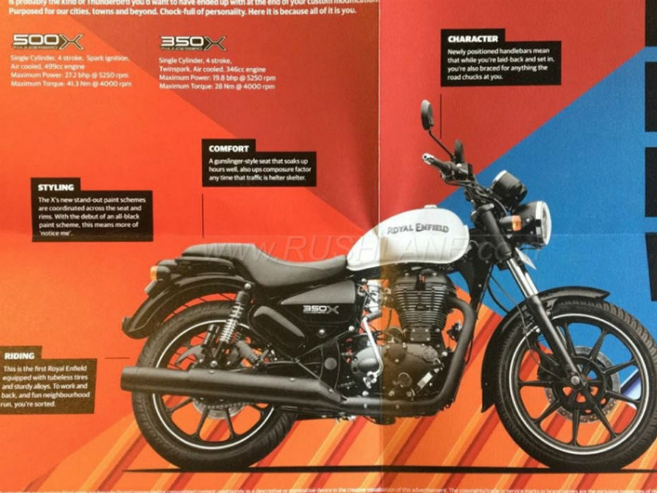 Royal Enfield Thunderbird 350X and 500X Brochure Leaked