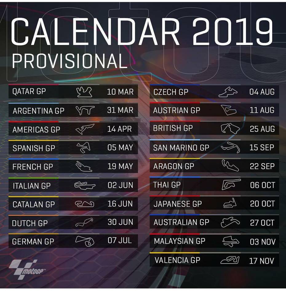 2019 MotoGP Calendar