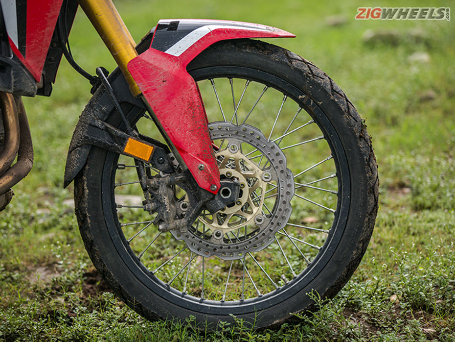 Honda Africa Twin front wheel dirty