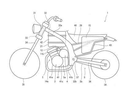 Kawasaki files patent for hybrid bike