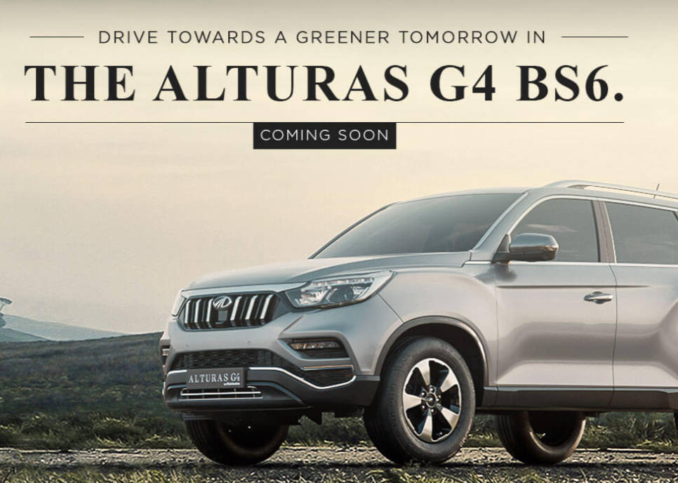 
                  2020 Mahindra Alturas G4 BS6 SUV Teased Ahead Of Launch In India