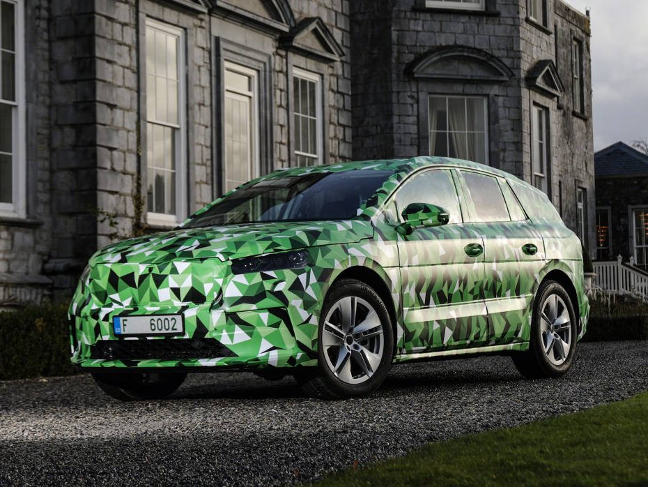 Skoda Enyaq iV Electric Vehicle Prototype Revealed Ahead 