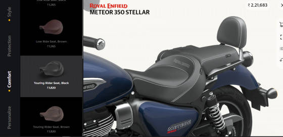 royal enfield meteor 350 backrest price