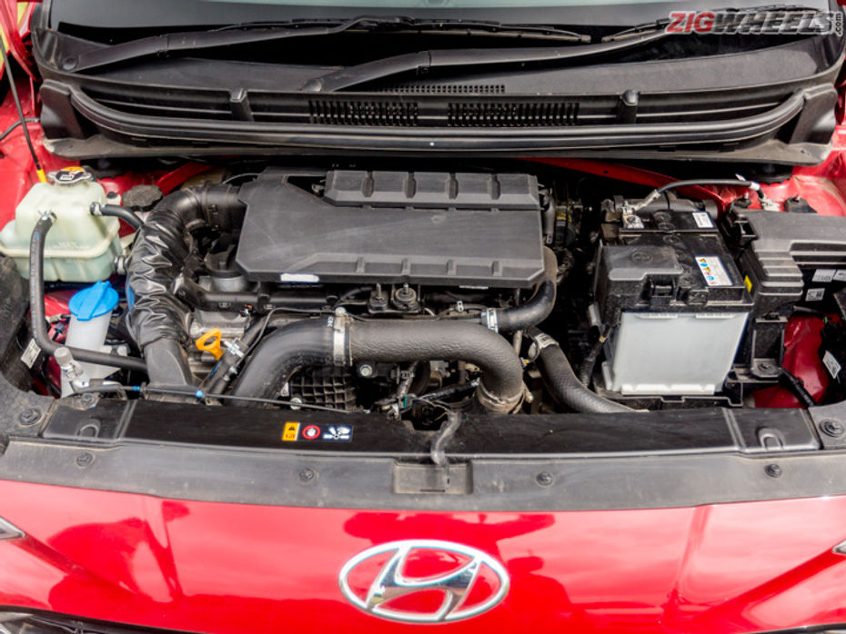 Hyundai 1-litre turbo petrol engine in the i10's engine bay 