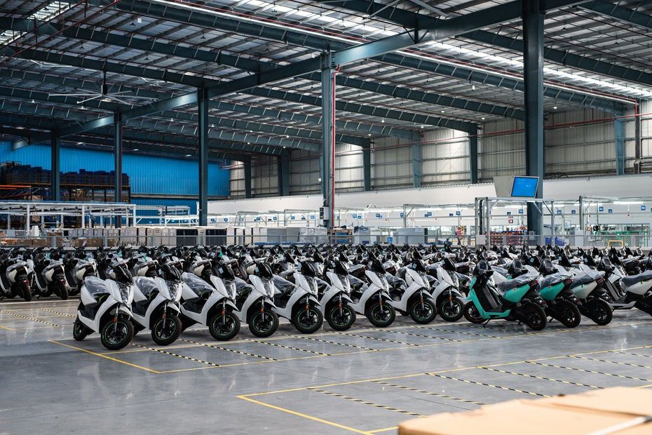 Ather factory scooters group shot