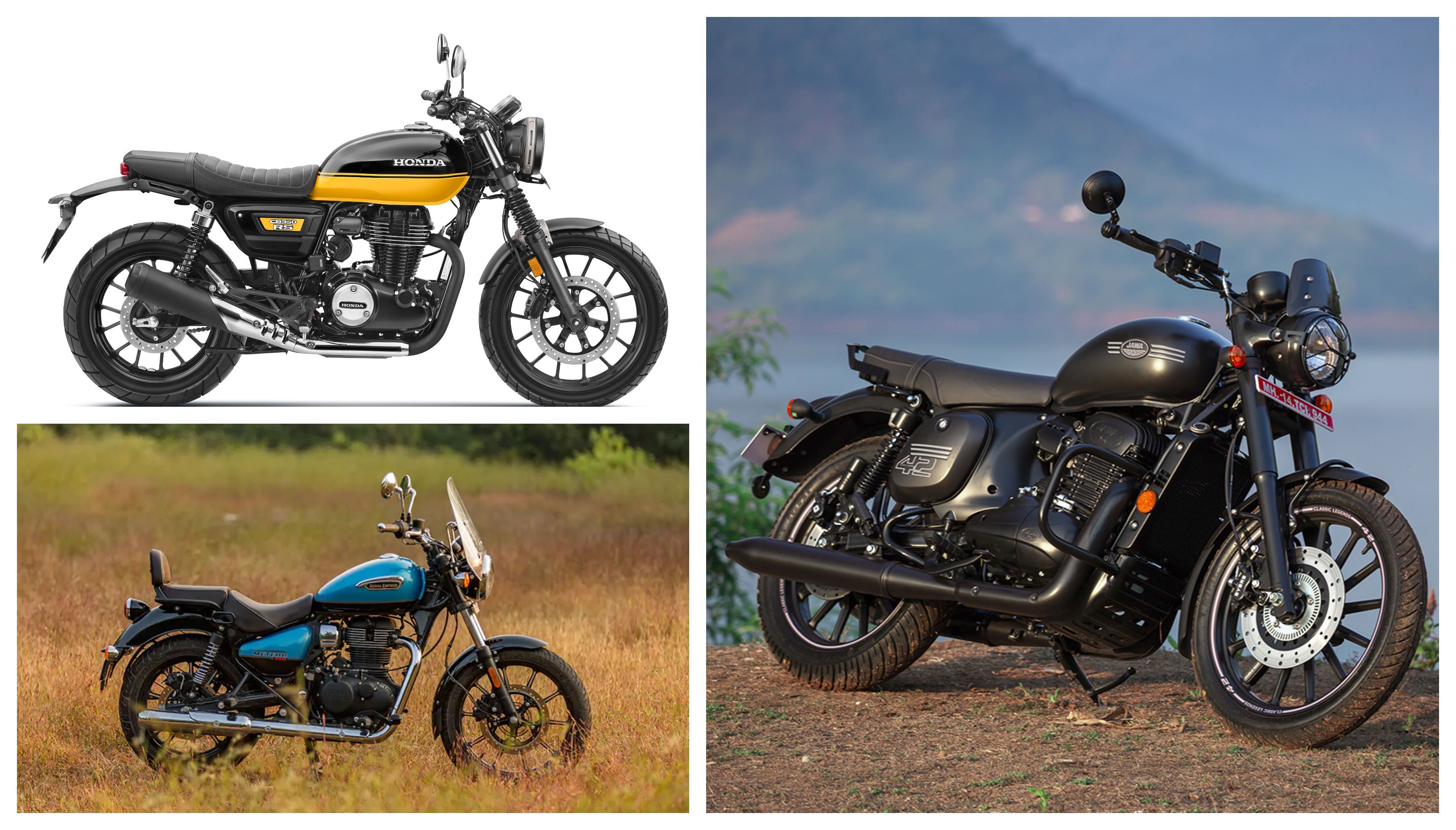 Honda CB350RS vs Jawa 42 2.1 vs Royal Enfield Meteor 350 Specification