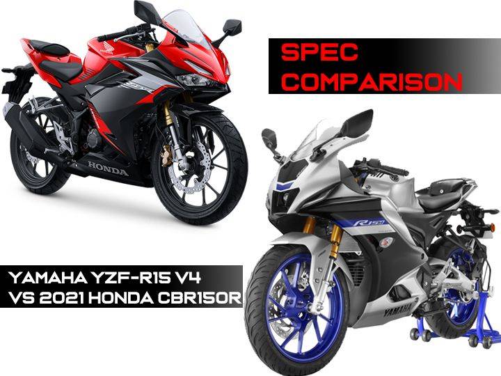 Cbr150r 2021 deals vs r15 v3