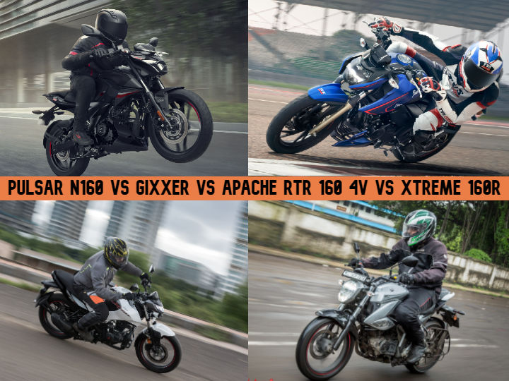 Bajaj Pulsar N160 vs TVS Apache RTR 160 4V vs Suzuki Gixxer vs Hero Xtreme 160R Spec Comparison