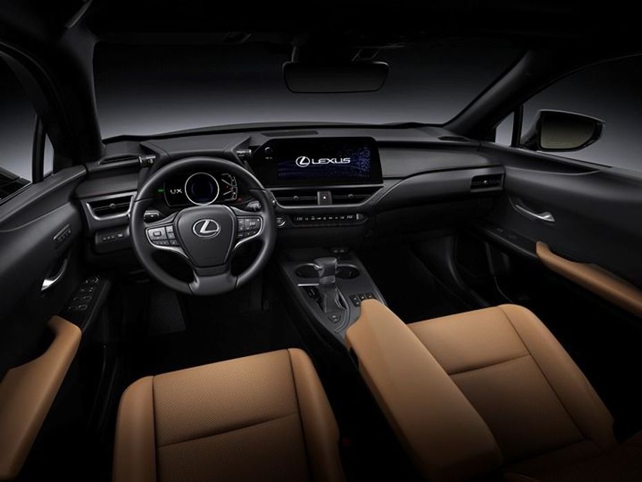 2023 Lexus UX dashboard showing steering wheel, larger touchscreen and redesigned interiors 