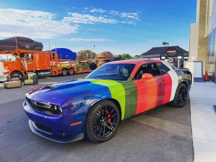 Dodge Challenger Wrap With All 14 Colours Looks Like A Poppins Candy ...