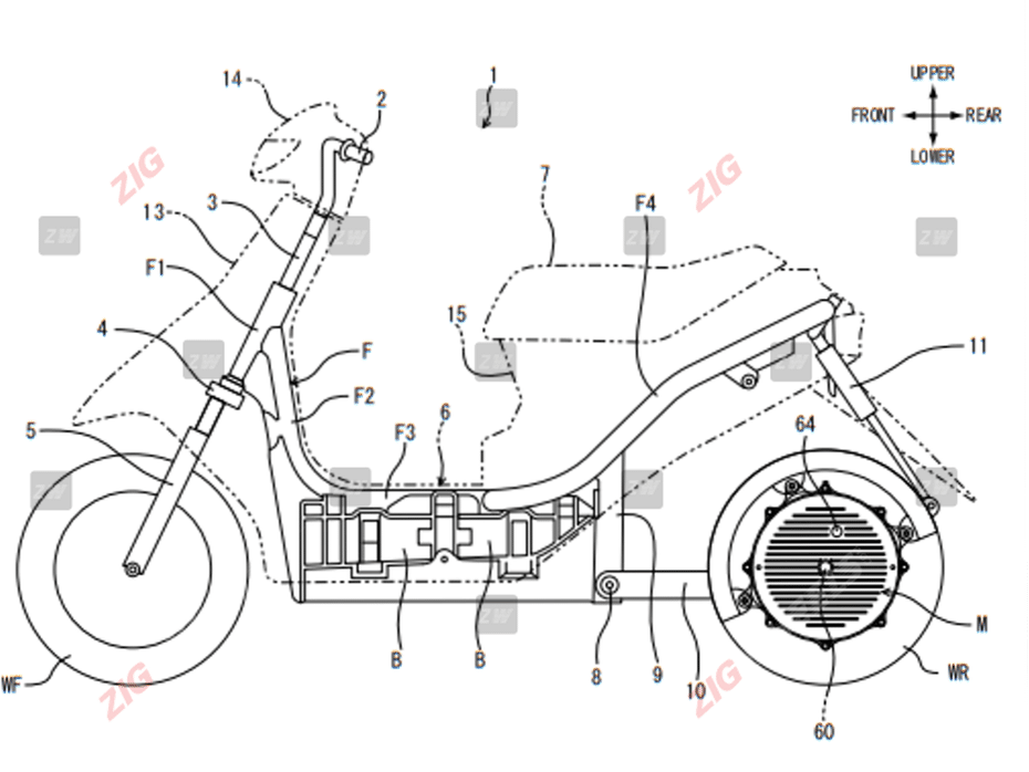 Honda Activa Electric Patent Drawing