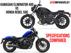 Kawasaki Eliminator 400 vs Honda Rebel 500: Specifications Comparison