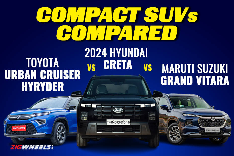 2024 Hyundai Creta Facelift vs Maruti Suzuki Grand Vitara vs Toyota Urban  Cruiser Hyryder: Design, Interior, Features, Powertrains And Price Compared  - ZigWheels