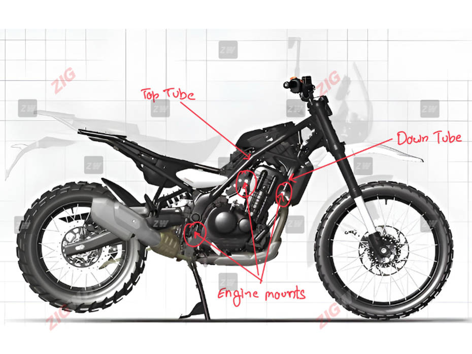 Royal Enfield Himalayan 450 chassis broken