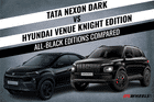 Tata Nexon Dark vs Hyundai Venue Knight Edition: All-black Edition Of Both SUVs Compared