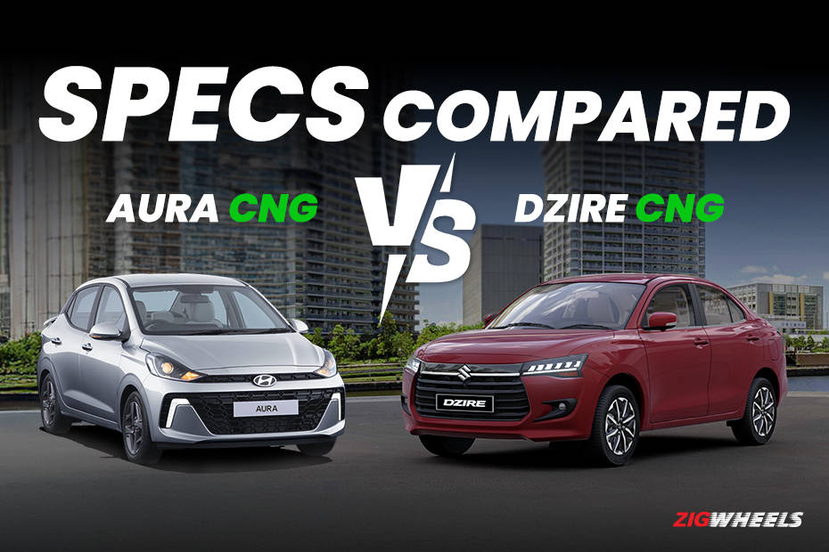 2024 Maruti Dzire CNG vs Hyundai Aura CNG Specifications Compared