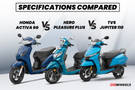 TVS Jupiter 110 vs Hero Pleasure Plus vs Honda Activa 6G: Specifications Compared