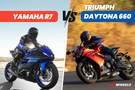 Yamaha YZF-R7 vs Triumph Daytona 660 Image Comparison: Auto Expo 2025