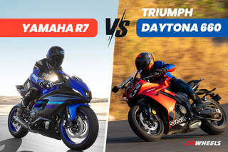 Yamaha YZF-R7 vs Triumph Daytona 660 Image Comparison: Auto Expo 2025