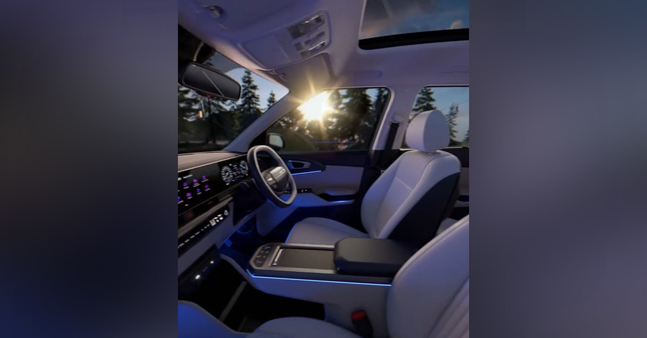 Kia Carens Clavis EV dashboard and cabin