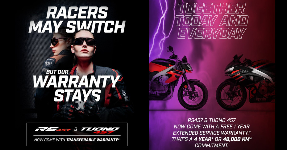 Aprilia RS 457 And Tuono 457 Warranty Updates