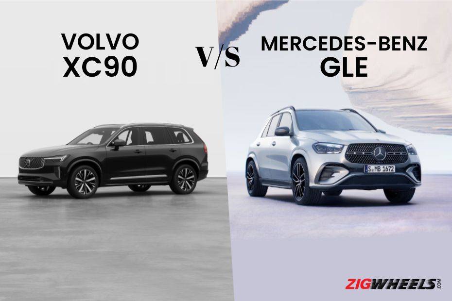 A side-by-side image of the Volvo XC90 and Mercedes-Benz GLE