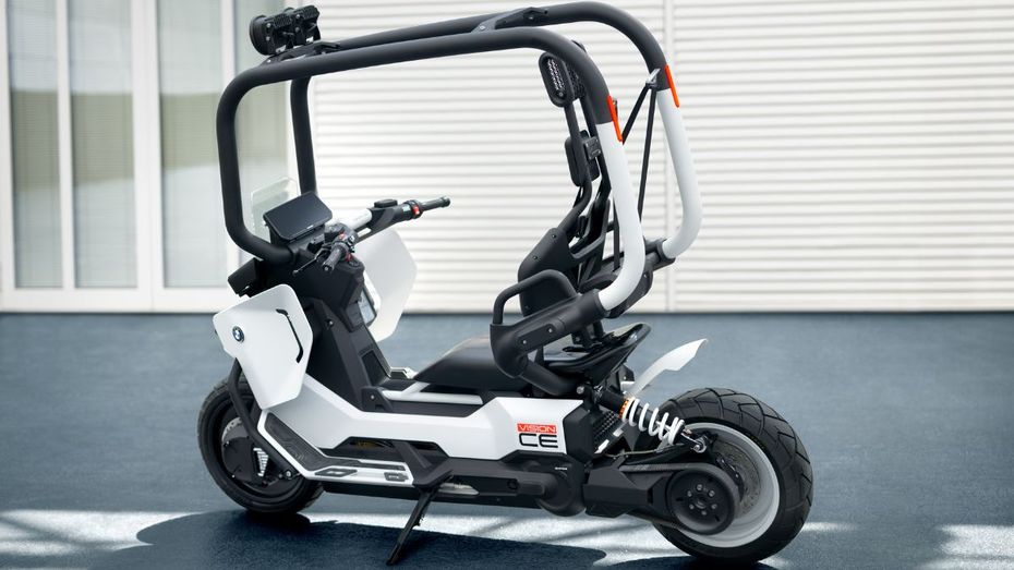 This BMW Motorrad Concept Electric Scooter Makes Helmets Unnecessary, overview