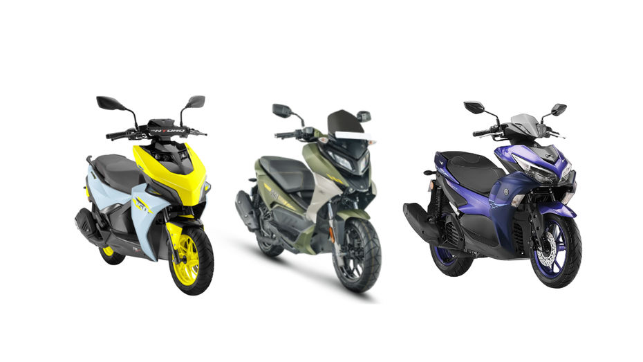 TVS Ntorq 150 vs Hero Xoom 160 vs Yamaha Aerox 155: Sporty Scooters details