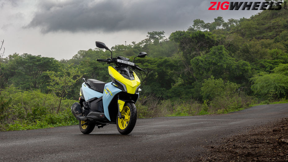 TVS Ntorq 150 in the rains TVS Ntorq 150 in the rains