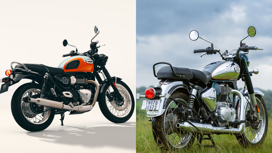 Triumph Bonneville T40 vs Royal Enfield Classic 350 Underpinnings Triumph Bonneville T40 vs Royal Enfield Classic 350 Underpinnings