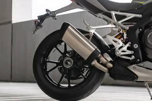 Rear Tyre View of Speed Triple 1200