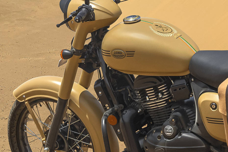 Front Suspension View of Jawa