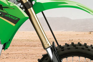 Front Suspension View of KX 250 2022